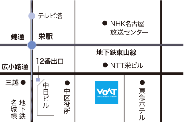 ボーカルスクールVOAT名古屋校地図
